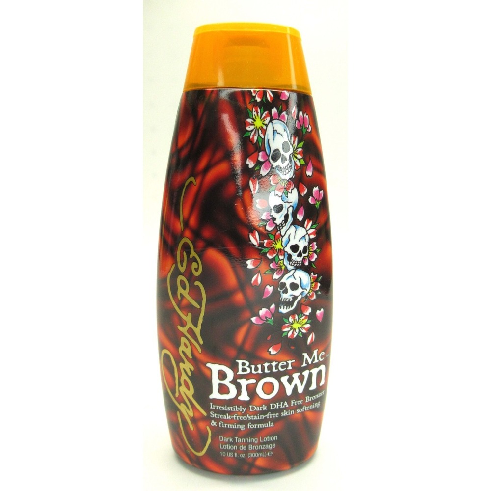 Ed Hardy Butter Me Brown Dark Tanning Lotion DHA Free Streak Free 10 oz